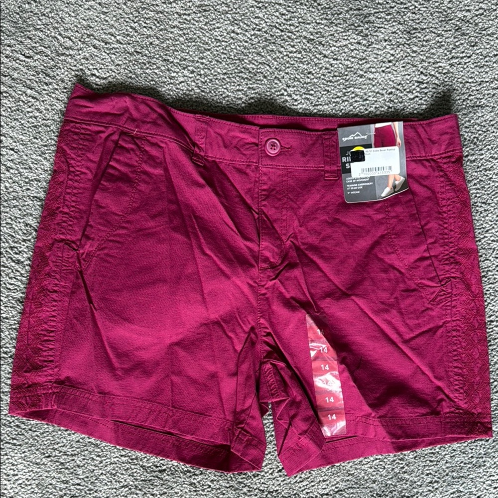 Eddie Bauer Juniper Ripstop Women's Magenta/Wine/Burgundy Shorts. Various Sizes.